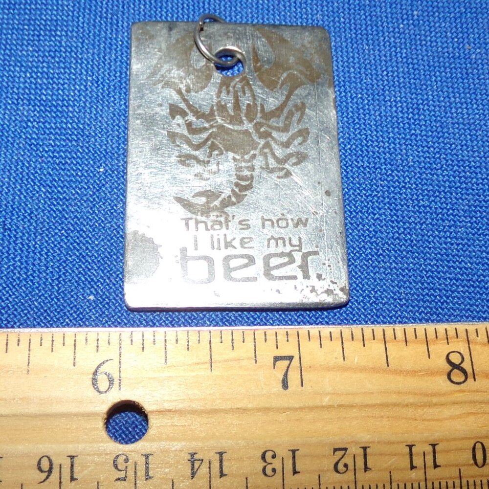 Vintage Scorpion Dog Tag Pendant or Key Ring - Intense, Secretive, Sweet
